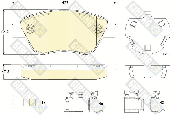 Kit de plaquettes de frein, frein à disque GIRLING 6118794