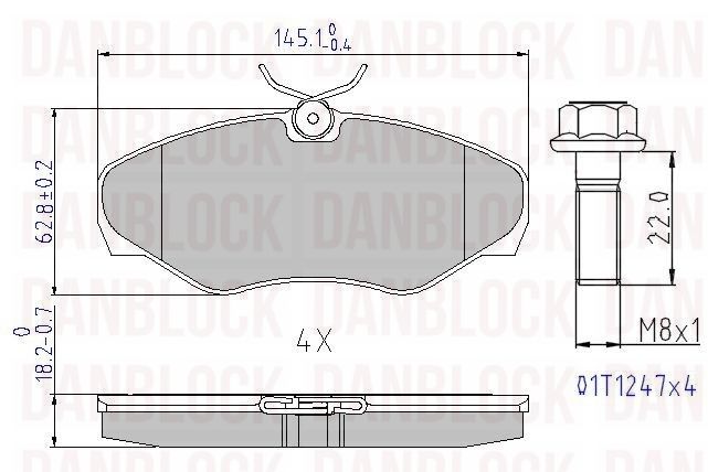 Kit de plaquettes de frein, frein à disque DANBLOCK DB 510403