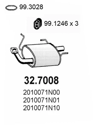 Silencieux arrière ASSO 32.7008