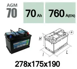Batterie de démarrage Technika AGM70