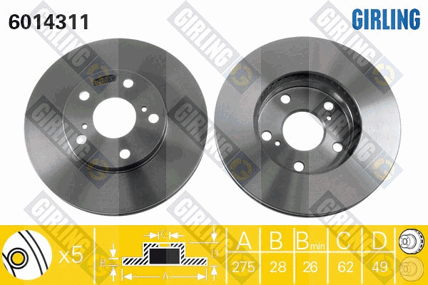 Disque de frein GIRLING 6014311
