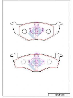 Kit de plaquettes de frein, frein à disque FBK FD26015