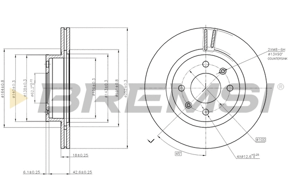 Disque de frein BREMSI CD7792V