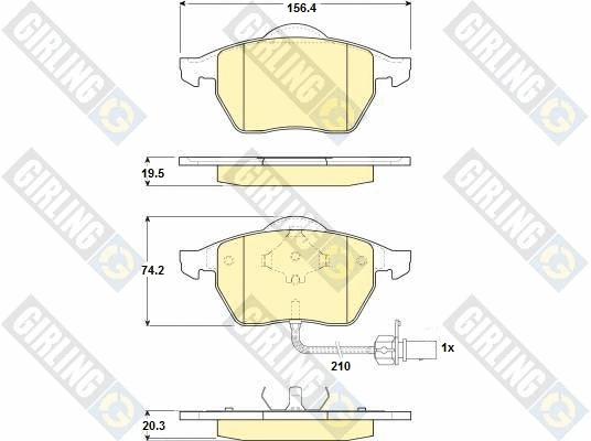 Kit de plaquettes de frein, frein à disque GIRLING 6114402