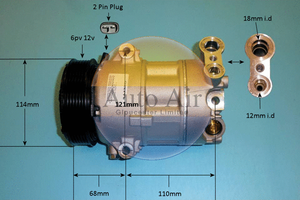 Compresseur, climatisation AUTO AIR GLOUCESTER 14-7134