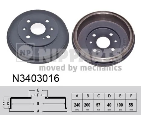 Tambour de frein NIPPARTS N3403016