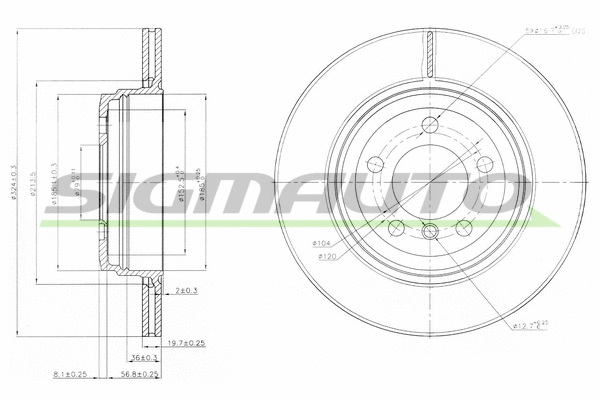 Disque de frein SIGMAUTO DBB244V