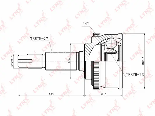 Jeu de joints, arbre de transmission LYNXAUTO CO-5717A