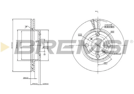 Disque de frein BREMSI CD7084V