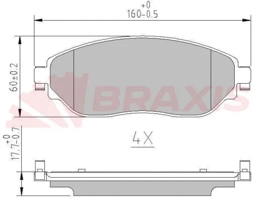 Kit de plaquettes de frein, frein à disque BRAXIS AA0606