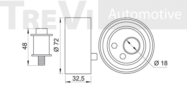 Poulie de tension, courroie crantée TREVI AUTOMOTIVE TD1020