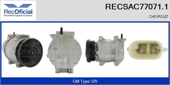 Compresseur, climatisation RECOFICIAL RECSAC77071.1