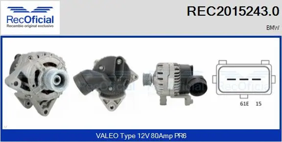 Alternateur RECOFICIAL REC2015243.0