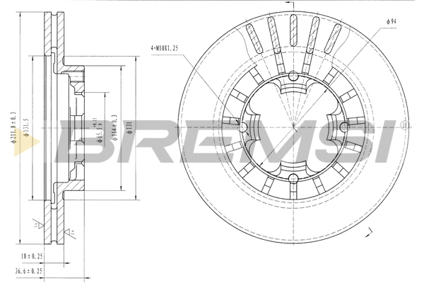 Disque de frein BREMSI CD6399V