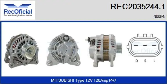Alternateur RECOFICIAL REC2035244.1