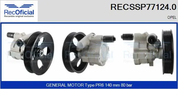 Pompe hydraulique, direction RECOFICIAL RECSSP77124.0