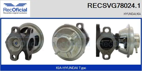 Vanne EGR RECOFICIAL RECSVG78024.1