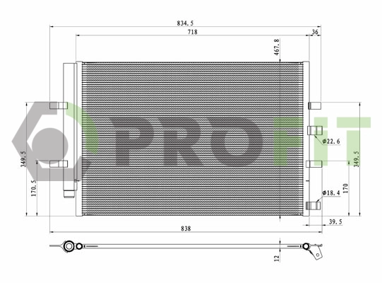 Condenseur, climatisation PROFIT 1770-0524