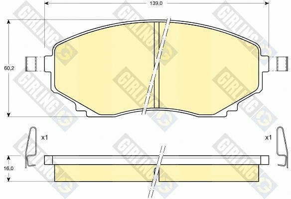 Kit de plaquettes de frein, frein à disque GIRLING 6111779