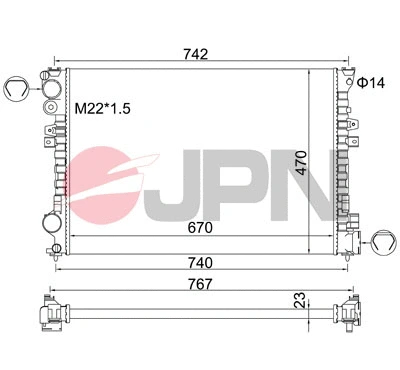 Radiateur, refroidissement du moteur JPN 60C9011-JPN