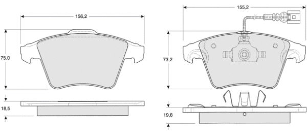 Kit de plaquettes de frein, frein à disque MTR MT490