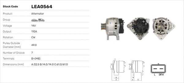 Alternateur LUSA LEA0564