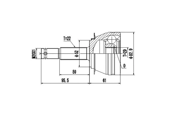 Jeu de joints, arbre de transmission DYNAMATRIX DCV812019