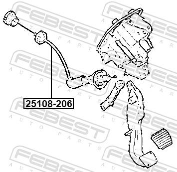 Tirette à câble, commande d'embrayage FEBEST 25108-206