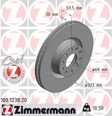 Disque de frein ZIMMERMANN 100.1238.20