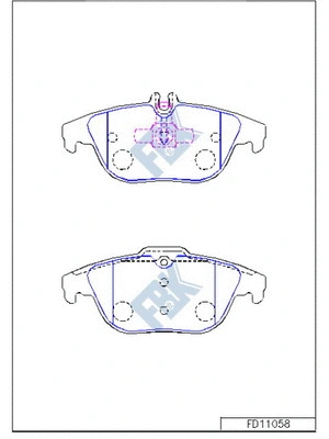 Kit de plaquettes de frein, frein à disque FBK FD11058