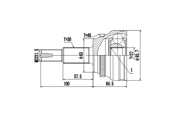 Jeu de joints, arbre de transmission DYNAMATRIX DCV859042