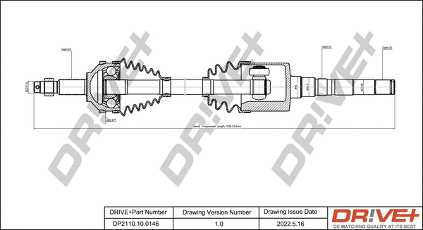Arbre de transmission Dr!ve+ DP2110.10.0146