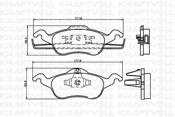 Kit de plaquettes de frein, frein à disque KRAFTVOLL GERMANY 07010115
