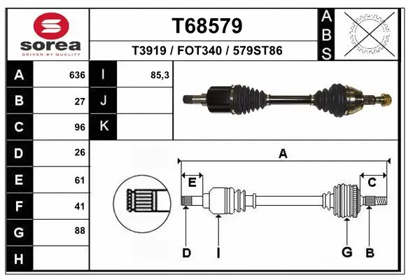 Arbre de transmission EAI T68579