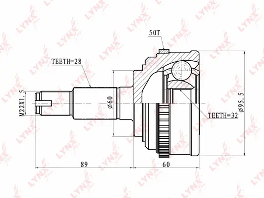 Jeu de joints, arbre de transmission LYNXAUTO CO-3402A