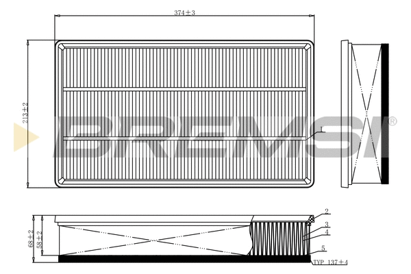 Filtre à air BREMSI FA1114