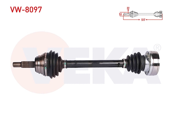 Arbre de transmission VEKA VW-8097