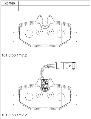 Kit de plaquettes de frein, frein à disque ASIMCO KD7589