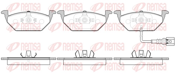 Kit de plaquettes de frein, frein à disque REMSA 0633.41