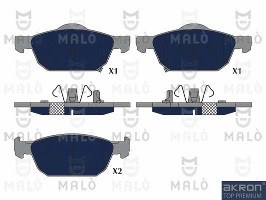Kit de plaquettes de frein, frein à disque AKRON-MALÒ 1051278