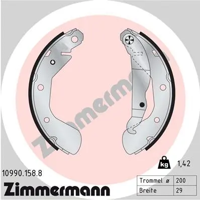 Jeu de mâchoires de frein ZIMMERMANN 10990.158.8