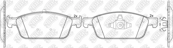 Kit de plaquettes de frein, frein à disque NiBK PN51011