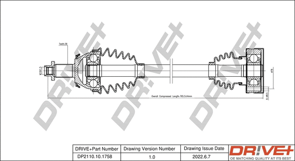Arbre de transmission Dr!ve+ DP2110.10.1758