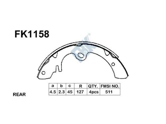 Jeu de mâchoires de frein FBK FK1158