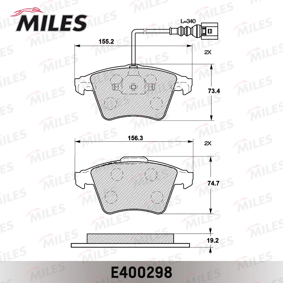 Kit de plaquettes de frein, frein à disque MILES E400298
