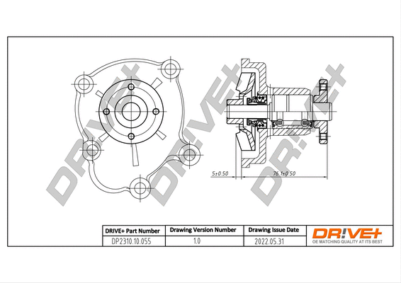 Pompe à eau, refroidissement du moteur Dr!ve+ DP2310.10.055