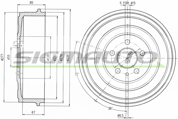 Tambour de frein SIGMAUTO DR5262