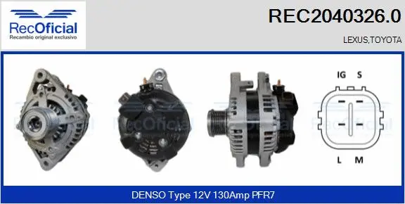 Alternateur RECOFICIAL REC2040326.0