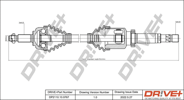 Arbre de transmission Dr!ve+ DP2110.10.0767
