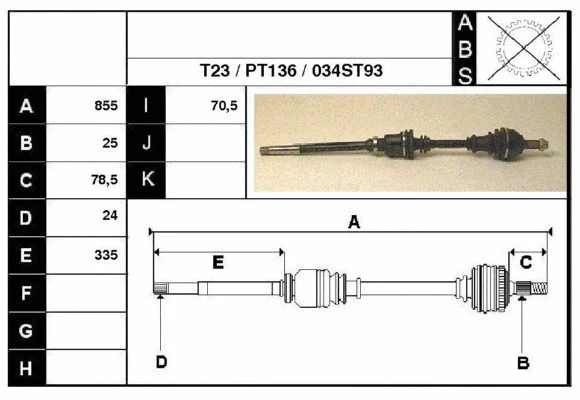 Arbre de transmission Technika 28034